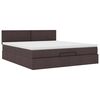 vidaXL Ottoman-Bett mit Matratze Dunkelbraun 160x200 cm Stoff