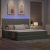 vidaXL Bett mit Stauraum und LED mit LED Hellgrau 200 x 200 cm Samt