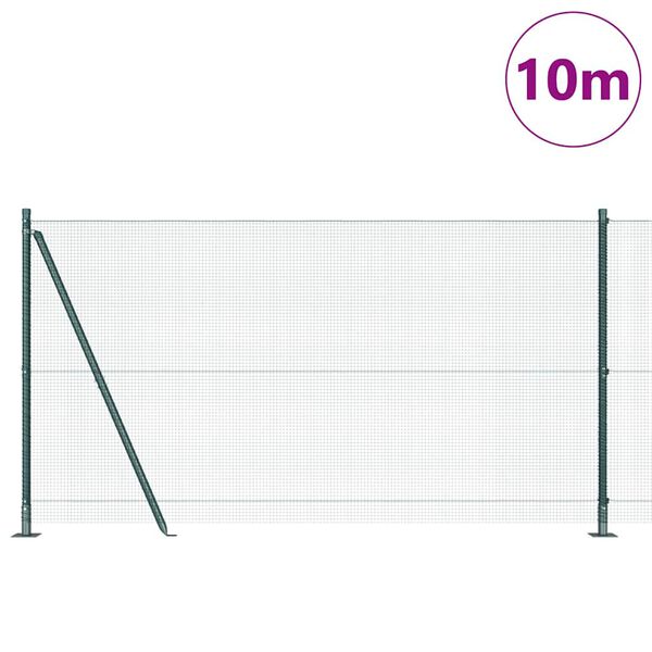 vidaXL Zaunpfosten Gr&uuml;n 10 x 1,2 m (12 x 12 mm Draht) Stahl und PVC