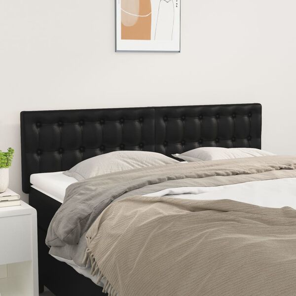 vidaXL Kopfteile 2 Stk. Schwarz 72x5x78/88 cm Kunstleder