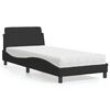 vidaXL Bett mit Matratze "Dover" Schwarz 90x190 cm Samt