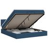 vidaXL Ottoman Bett mit Matratze mit Kopfteil Blau 140 x 190 cm Stoff