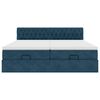 vidaXL Ottoman-Bett mit Matratzen & LEDs Dunkelblau 180x200 cm Samt