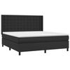 vidaXL Boxspringbett mit Matratze & LED Schwarz 160x200 cm Kunstleder