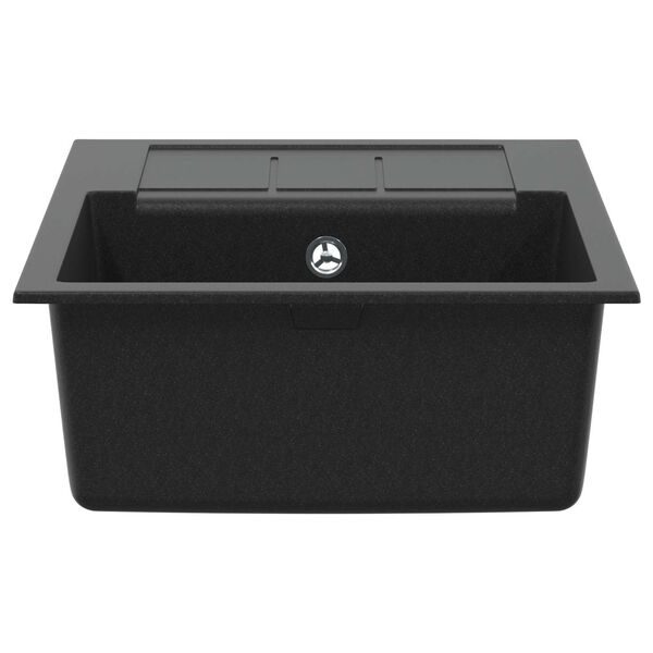 vidaXL Waschbecken Schwarz 620 x 500 mm 80% Quarz und 20% Harz
