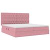 vidaXL Bett mit Stauraum und LED mit Matratze Rosa 200 x 200 cm Samt