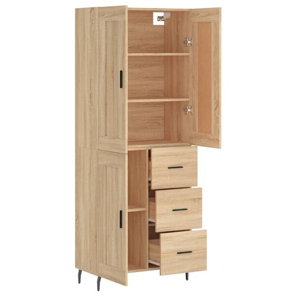 vidaXL Highboard Sonoma-Eiche 69,5x34x180 cm Holzwerkstoff