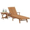 vidaXL Sonnenliege mit Kissen 1-Person 2 pcs Braun Massivholz Teak