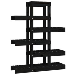 vidaXL Pflanzenst&auml;nder Schwarz 85x25x109,5 cm Massivholz Kiefer