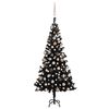 vidaXL K&uuml;nstlicher Weihnachtsbaum Beleuchtung & Kugeln Schwarz 150 cm
