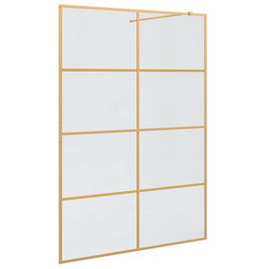 vidaXL Walk-in Duschwand Gold 140 x 195 cm Geh&auml;rtetes Glas