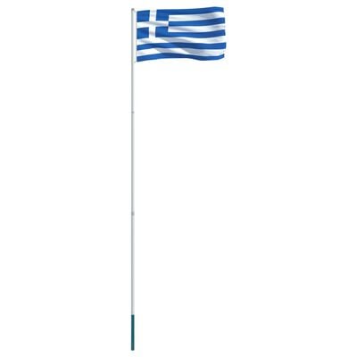 vidaXL Flagge Griechenlands und Mast Aluminium 4 m
