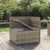 vidaXL Garten-Ecksofa mit Kissen Grau 57x57x56 cm Poly Rattan