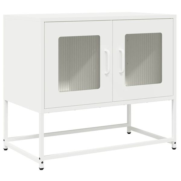 vidaXL TV-Schrank Weiß 68x39x60,5 cm Kaltgewalzter Stahl