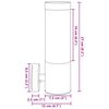 vidaXL Außenwandlampen 2 pcs Schwarz 12 x 7.5 x 27 cm Edelstahl