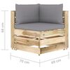 vidaXL 4-Sitzer Outdoor-Sofa mit Kissen Gr&uuml;n Impr&auml;gniertes Holz