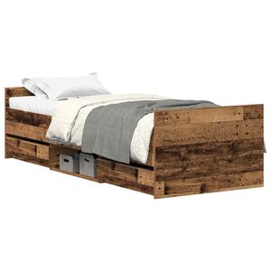 vidaXL Bettgestell ohne Matratze Altholz-Optik 90x190cm Holzwerkstoff