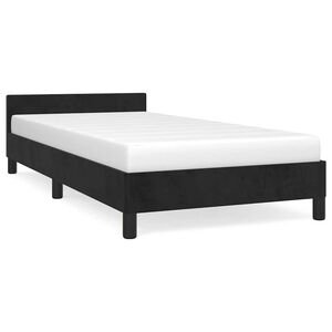 vidaXL Bettgestell mit Kopfteil ohne Matratze Schwarz 80x200 cm Samt