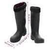 vidaXL Gummistiefel mit Herausnehmbarem Innenfutter Schwarz Gr. 40 PVC
