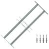 vidaXL Fenstergitter Verstellbar mit 2 Querst&auml;ben 500-650 mm