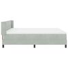vidaXL Boxspringbett mit Matratze Hellgrau 200 x 180 cm Samt