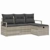 vidaXL Sofa Set 4 stk. 4-Sitzanzahl Hellgrau Poly-Rattan