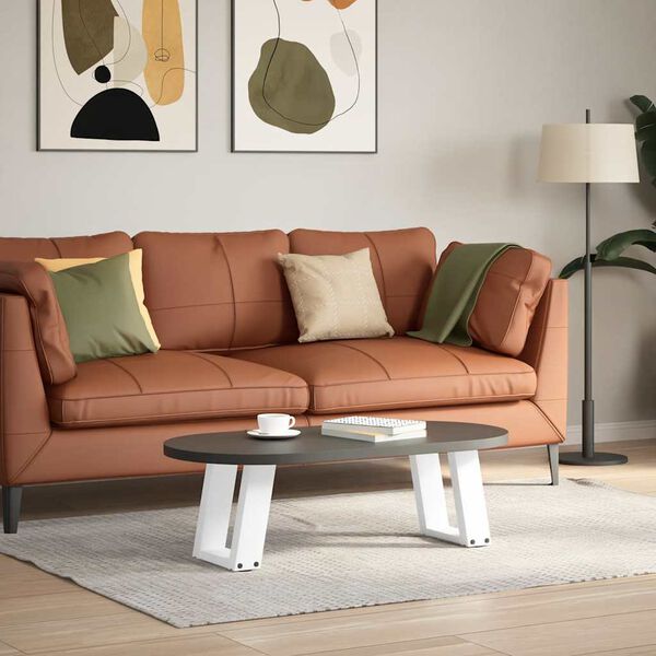 vidaXL Couchtischbeine U-Form 2 Stk. Weiß 30x(30-31) cm Stahl