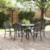 vidaXL Garten Essgruppe 7 pcs Schwarz Aluminium