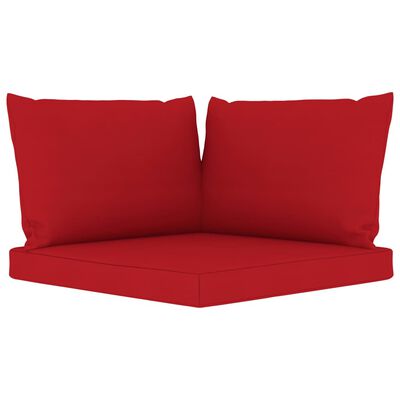 vidaXL Garten-Palettensofa 2-Sitzer mit Kissen in Rot Kiefernholz