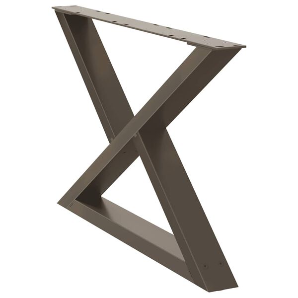 vidaXL Couchtischbeine 2 Stk. Naturstahl 70x(42-43,3) cm Stahl