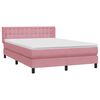 vidaXL Boxspringbett mit Matratze Rosa 160x210 cm Samt