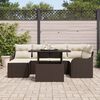 vidaXL Garten-Sofa-Set mit Kissen mit Speicher 7 pcs Braun Poly Rattan