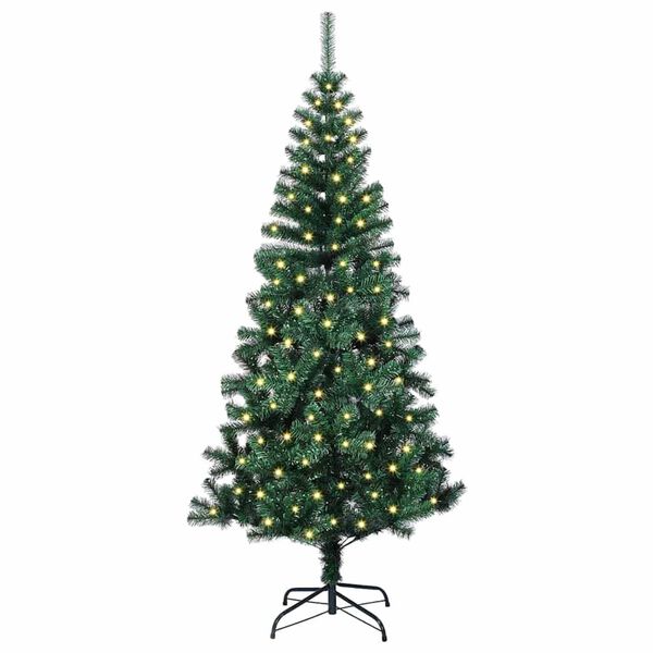 vidaXL K&uuml;nstlicher vorbeleuchteter Weihnachtsbaum Gr&uuml;n 150 cm