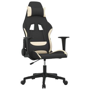 vidaXL Gaming-Stuhl mit Massagefunktion Schwarz und Creme Stoff