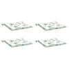 vidaXL Stuhlkissen 4 Stk. Blattmuster 40x40x4 cm Stoff