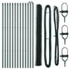 vidaXL Bodenmontierter Sechseckzaun 25 x 1,5 m PVC-beschichteter Stahl