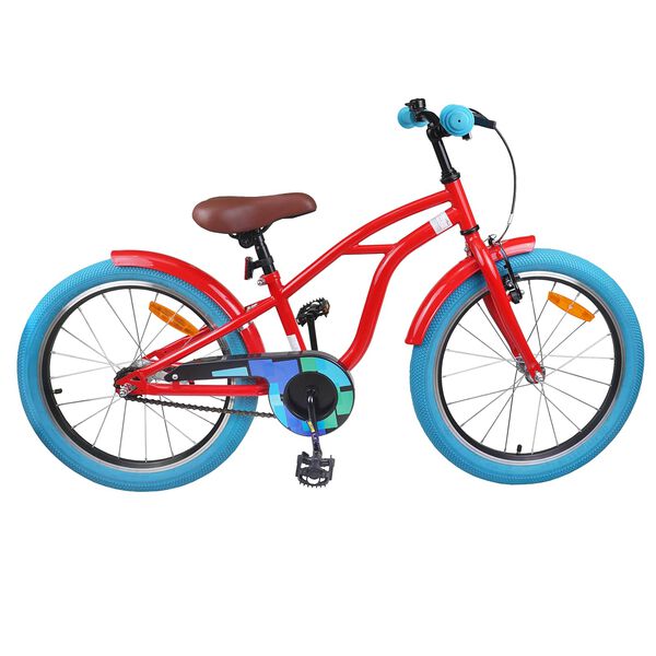 vidaXL Kinderfahrrad 18 Zoll f&uuml;r 5-7 Jahre alt Rot