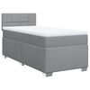 vidaXL Boxspringbett mit Matratze Hellgrau 90x190 cm Stoff