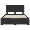 vidaXL Bettrahmen mit Kopfteil Schwarz 150 x 200 cm Holzwerkstoff