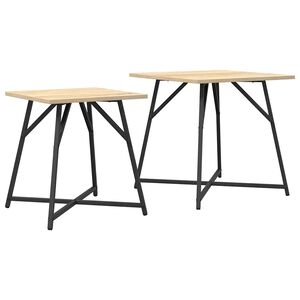 vidaXL Beistelltisch-Set 2 stk. Sonoma Eiche und Schwarz