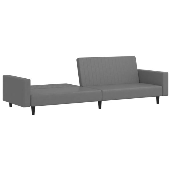 vidaXL Schlafsofa 2-Sitzer Grau Kunstleder