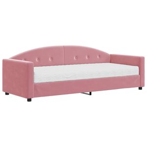 vidaXL Tagesbett mit Matratze Rosa 80x200 cm Samt