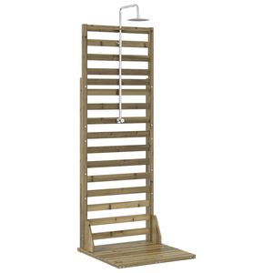 vidaXL Outdoor-Dusche 225 cm Impr&auml;gniertes Kiefernholz und Edelstahl