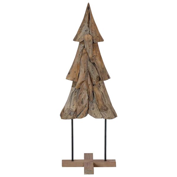 vidaXL Weihnachtsbaum mit St&auml;nder Braun 121 cm Massivholz Teak