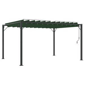 vidaXL Gazebo mit Lamellen-Dach Gr&uuml;n 3 x 4 x 2,14 m