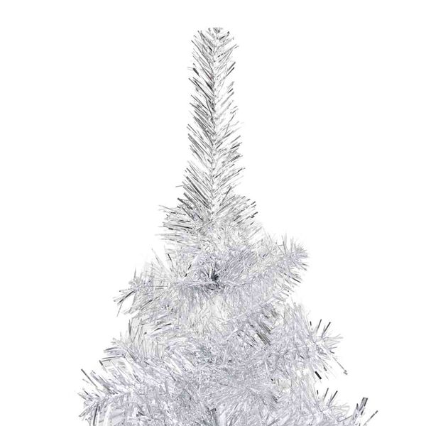 vidaXL K&uuml;nstlicher Weihnachtsbaum Beleuchtung & Kugeln Silber 180 cm