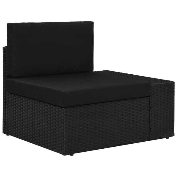 vidaXL 9-tlg. Garten-Lounge-Set mit Kissen Schwarz Poly Rattan