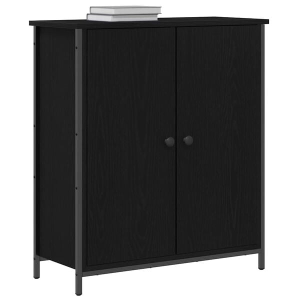 vidaXL Sideboard Schwarz Eichen-Optik 70 x 30 x 80 cm Holzwerkstoff