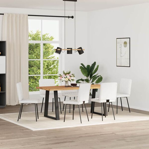 vidaXL Esszimmerst&uuml;hle 6 Stk. Wei&szlig; Kunstleder