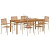 vidaXL Garten Essgruppe 7 pcs Beige Poly Rattan
